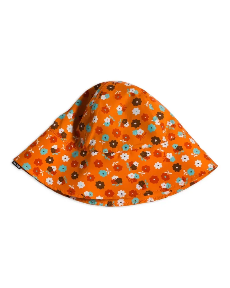 Miu Miu Popeline Fischerhut - Orange Orange