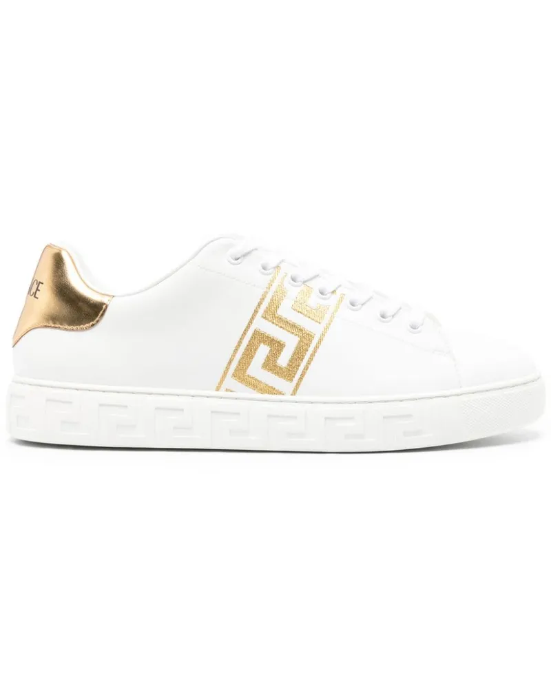 Versace Greca Sneakers mit Stickerei - Weiß Weiß