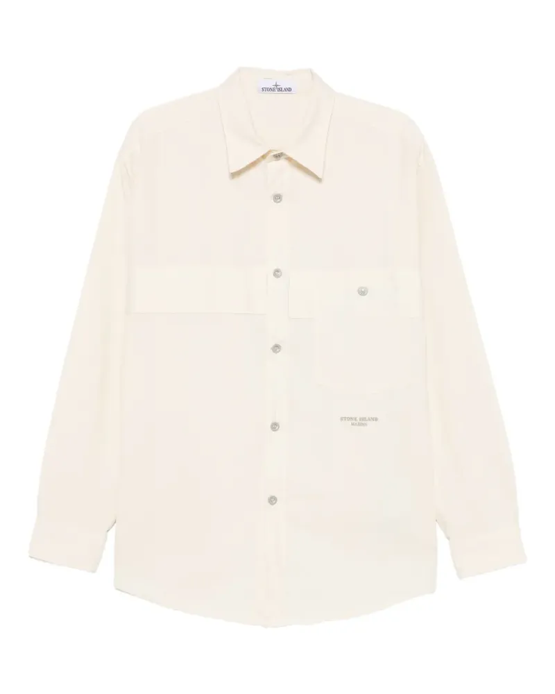 Stone Island logo-embroidered shirt - Nude Nude