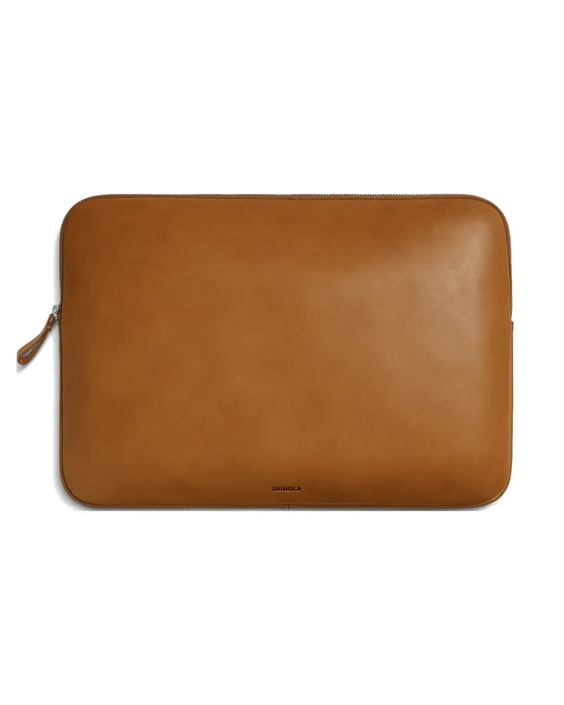 SHINOLA leather laptop bag - Nude Nude