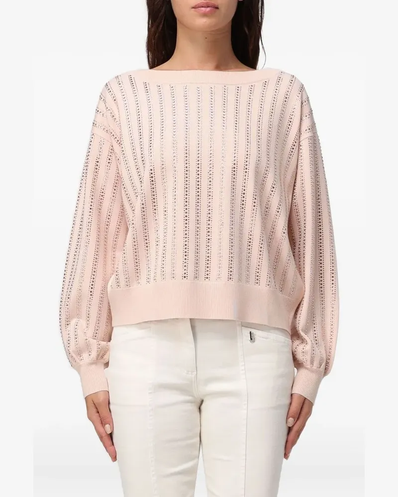 Liu Jo Gestreifte Knitwear mit Verzierung - Rosa Rosa