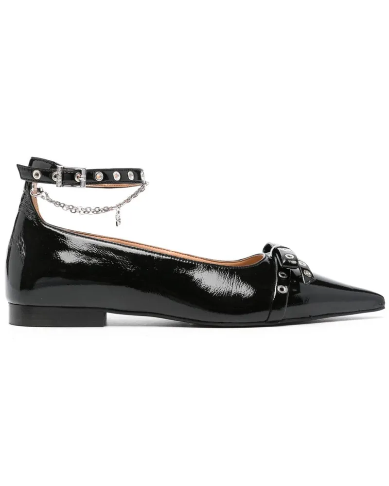 Ganni Ballerinas mit Schleifendetail - Schwarz Schwarz
