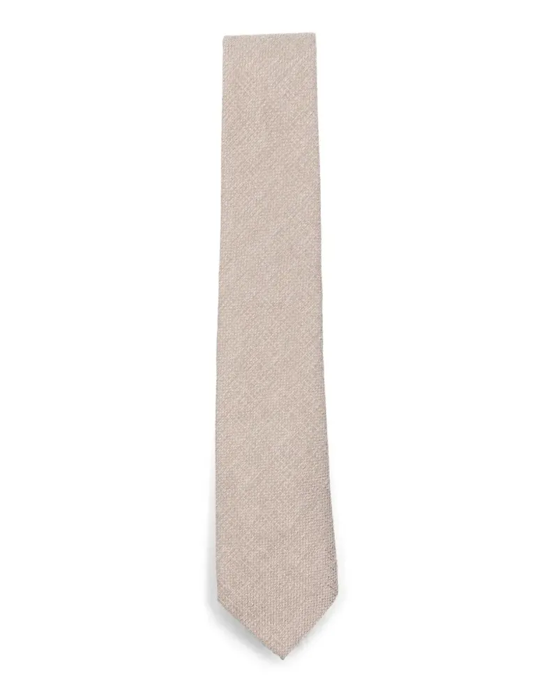 Canali Strukturierte Krawatte aus Seide - Nude Nude