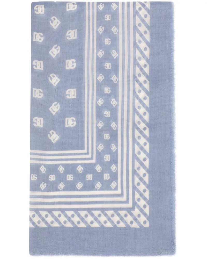 Dolce & Gabbana Schal mit Fransen - Blau Blau