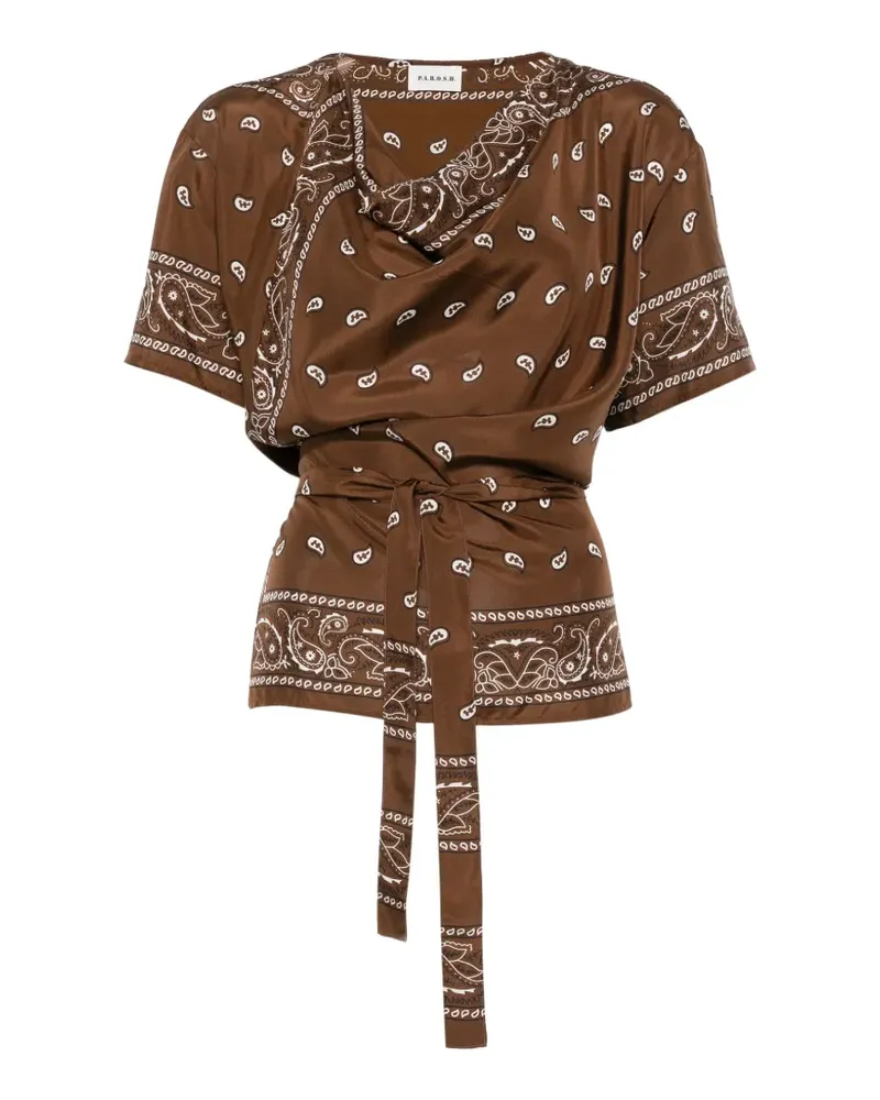 P.A.R.O.S.H. paisley-print belted top - Braun Braun