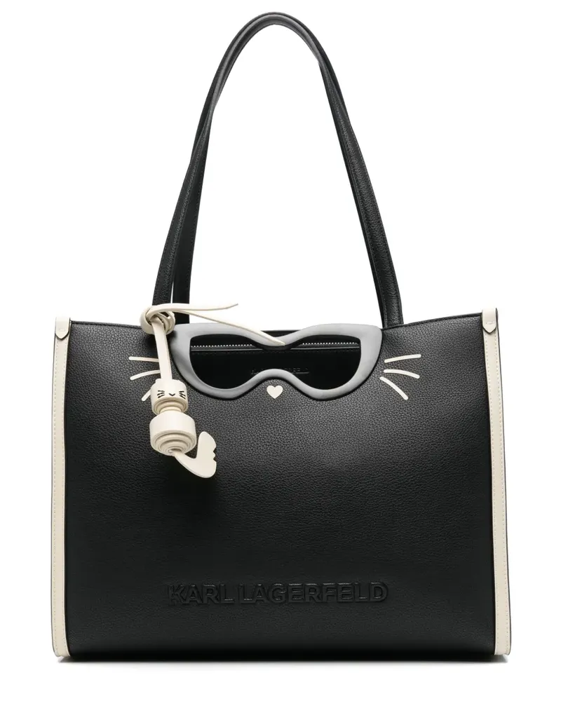 Karl Lagerfeld Tote Bag mit Logo-Schriftzug - Schwarz Schwarz
