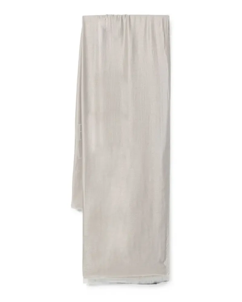 Emporio Armani logo-jacquard frayed-edge scarf - Nude Nude