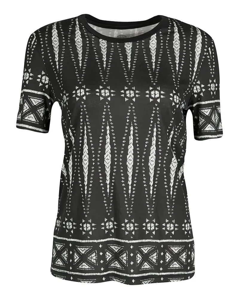 Tory Burch T-Shirt mit geometrischem Print - Schwarz Schwarz