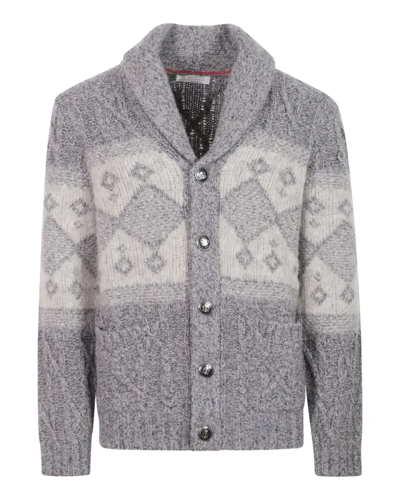 Brunello Cucinelli cable-knit cardigan - Blau Blau