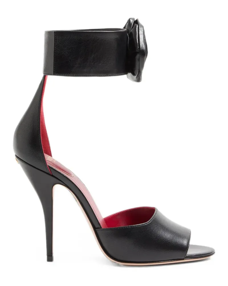 Valentino Garavani Drip Rose Sandalen mit Rosenverzierung 105mm - Schwarz Schwarz