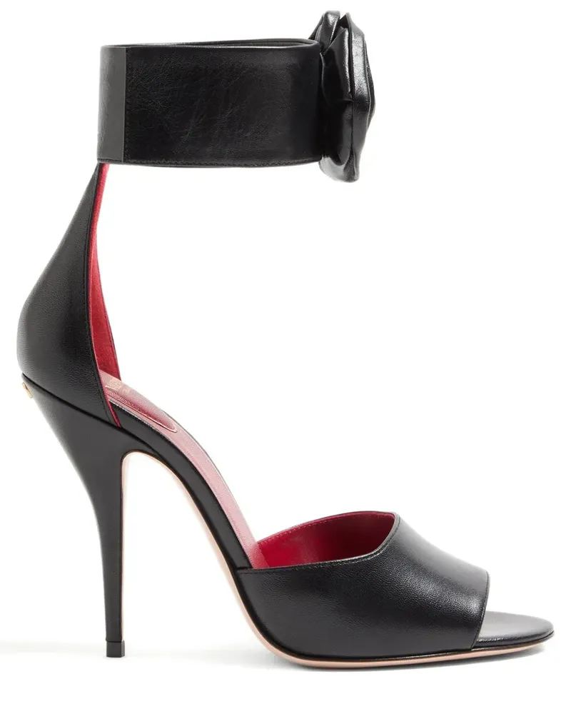 Valentino Garavani Drip Rose Sandalen mit Rosenverzierung 105mm - Schwarz Schwarz