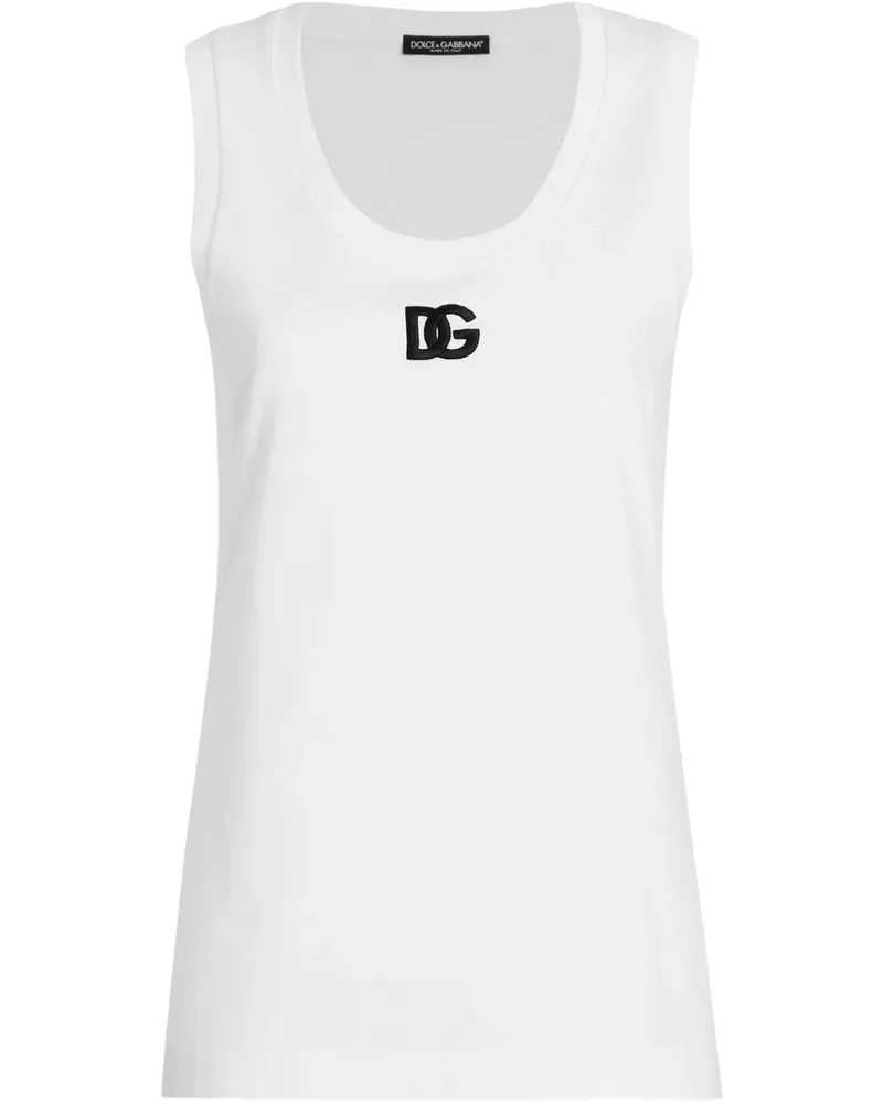 Dolce & Gabbana Trägershirt mit Logo - Weiß Weiß