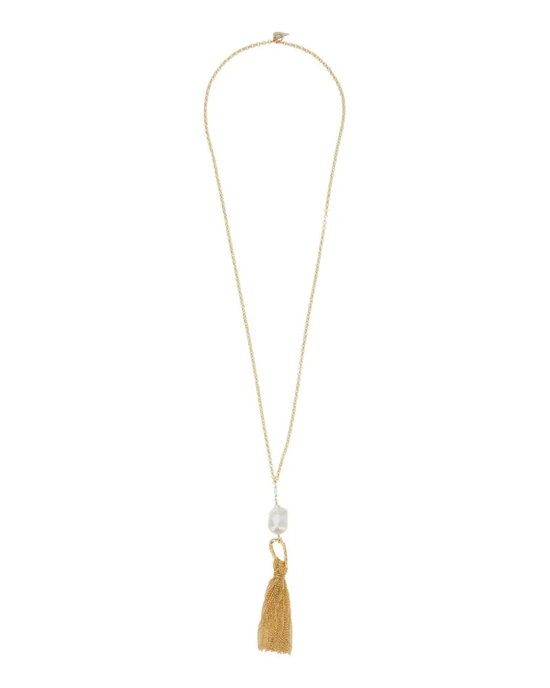 forte_forte pearl-pendant tassel-detail necklace - Gold Gold