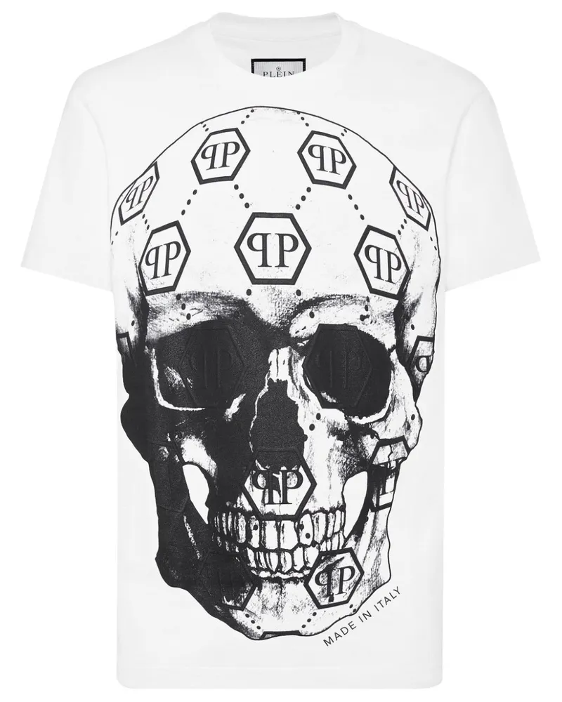 Philipp Plein T-Shirt mit Totenkopf-Print - Weiß Weiß