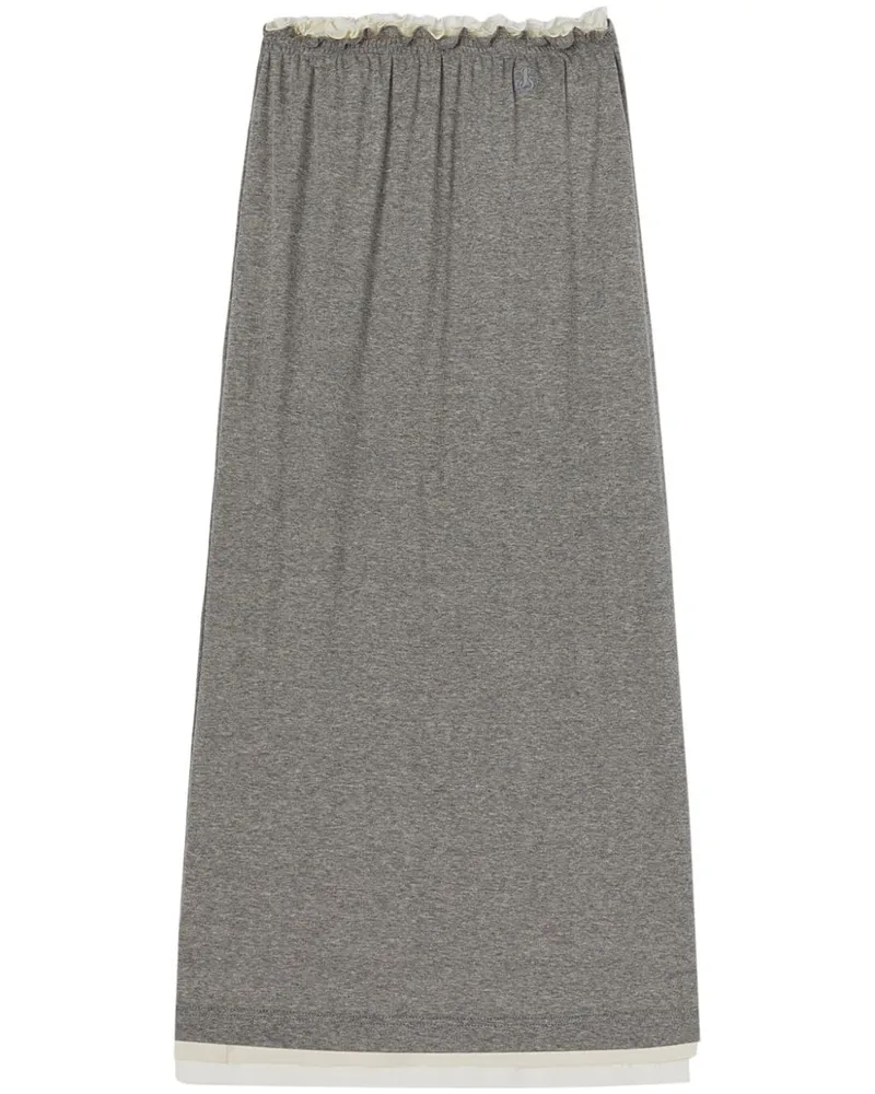 Jil Sander Jersey-Midirock im Layering-Look - Grau Grau