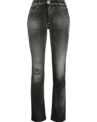 Philipp Plein Jeans mit Logo-Schild Schwarz