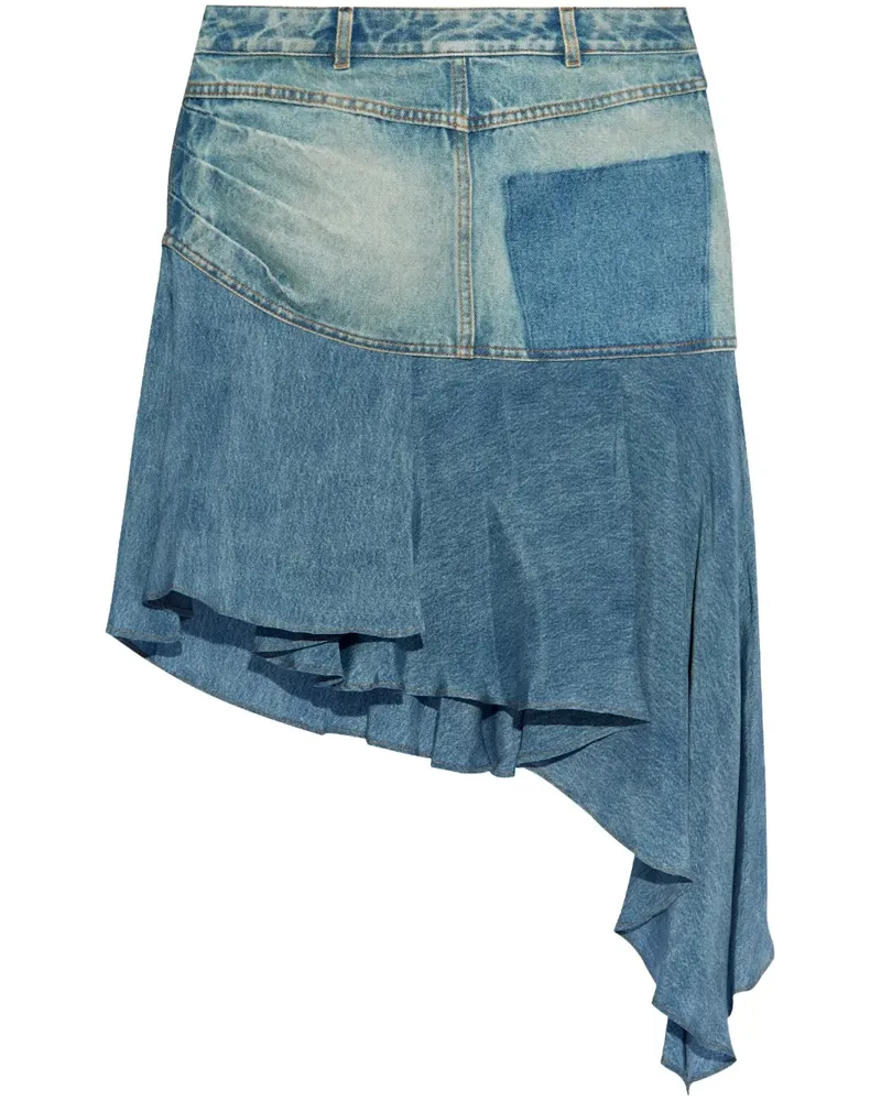 Balmain Asymmetrischer Midirock - Blau Blau