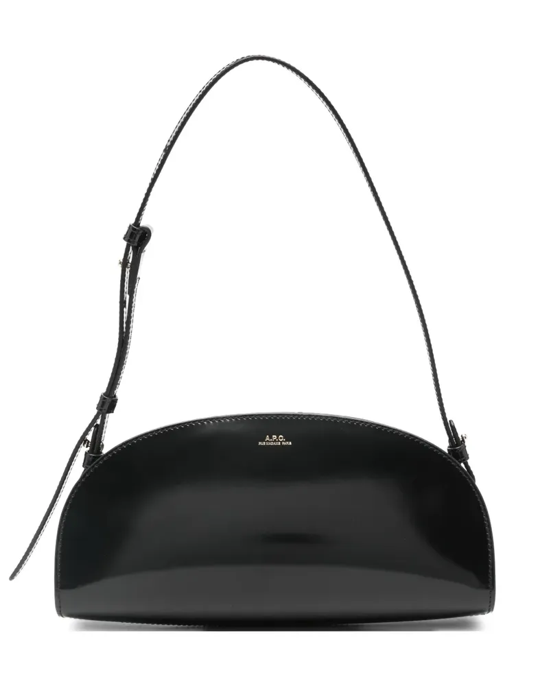 A.P.C. Kleine Demi-Lune Schultertasche - Schwarz Schwarz