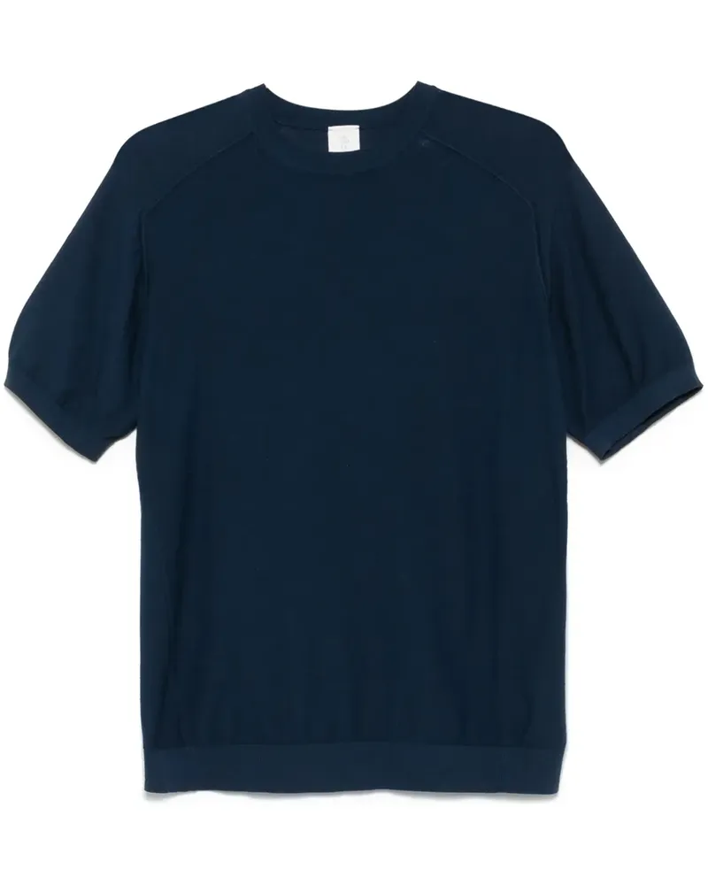 Eleventy Fein gestricktes T-Shirt - Blau Blau