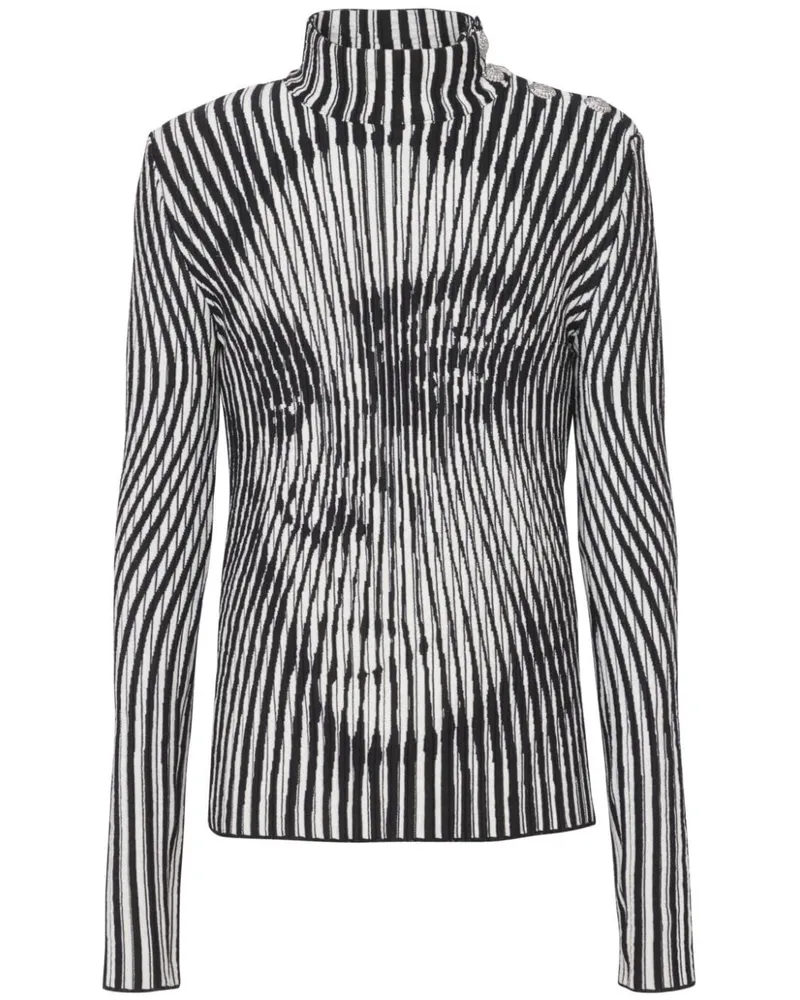 Balmain Gestrickter Pullover mit Gesicht - Schwarz Schwarz