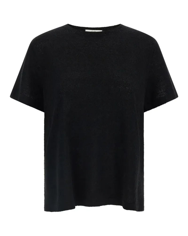Co fine-knit T-shirt - Schwarz Schwarz