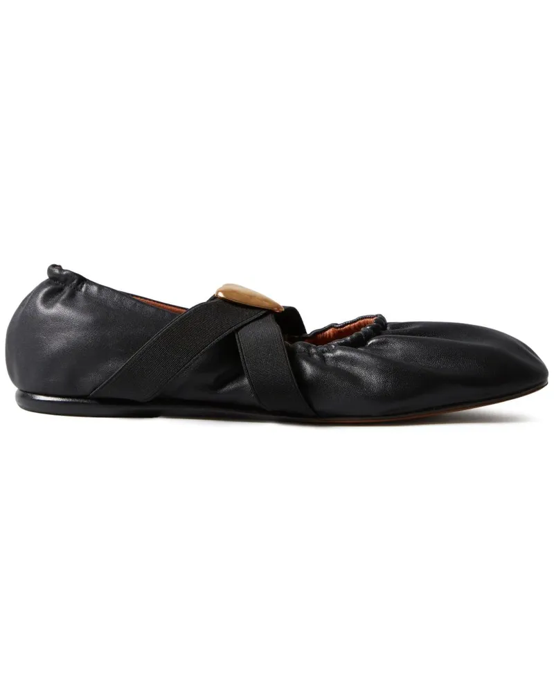 Claudie Pierlot Ballerinas aus Leder - Schwarz Schwarz