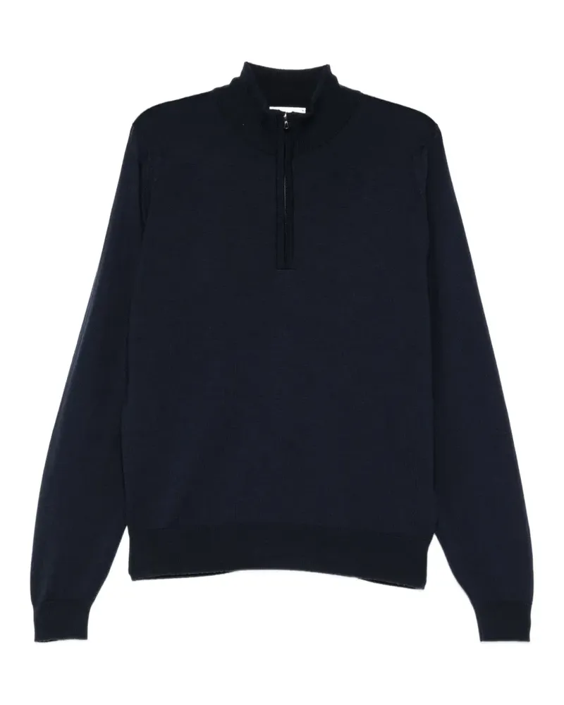 John Smedley Pullover mit kurzem Reißverschluss - Blau Blau