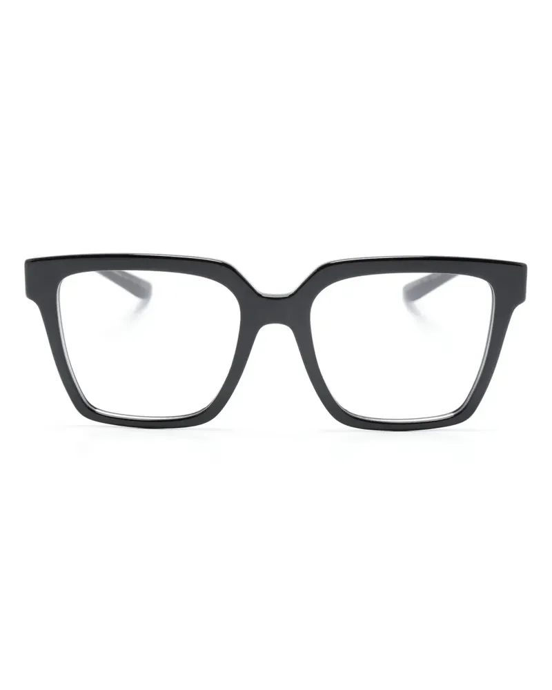 Dolce & Gabbana Eckige Brille mit Logo - Schwarz Schwarz