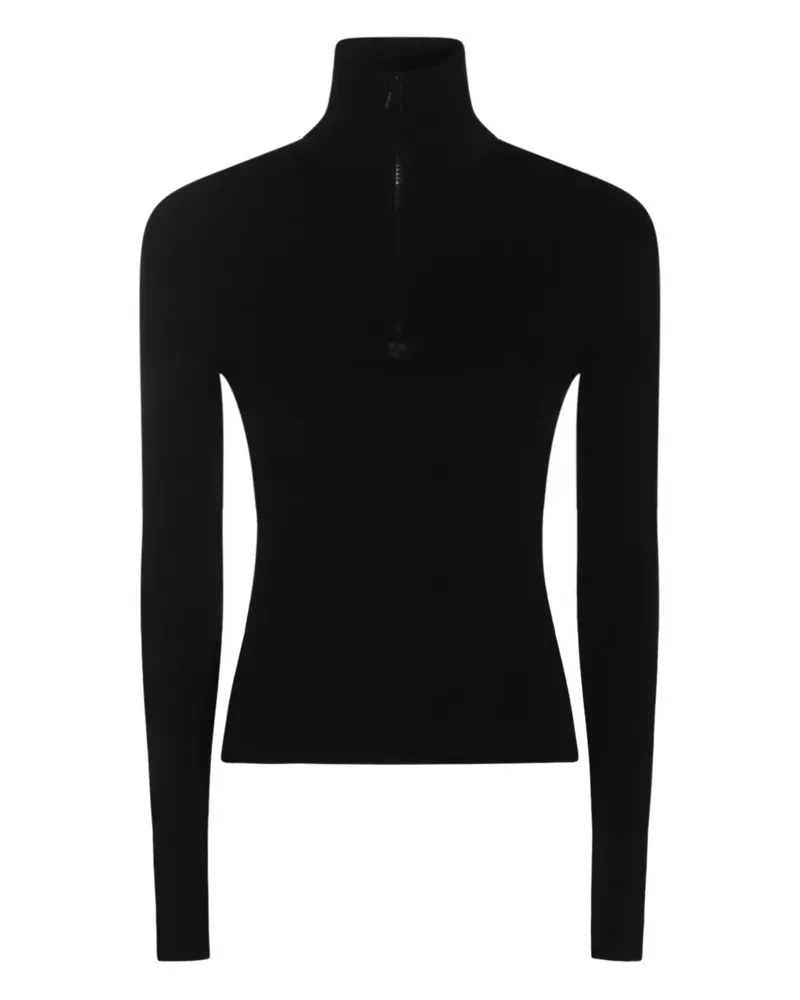 Courrèges zip-neck wool sweater - Schwarz Schwarz
