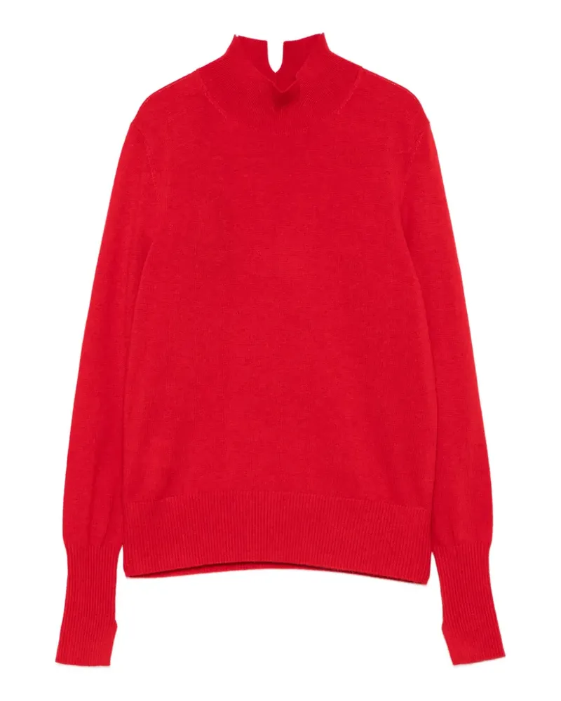 Pinko high-neck logo-patch sweater - Rot Rot
