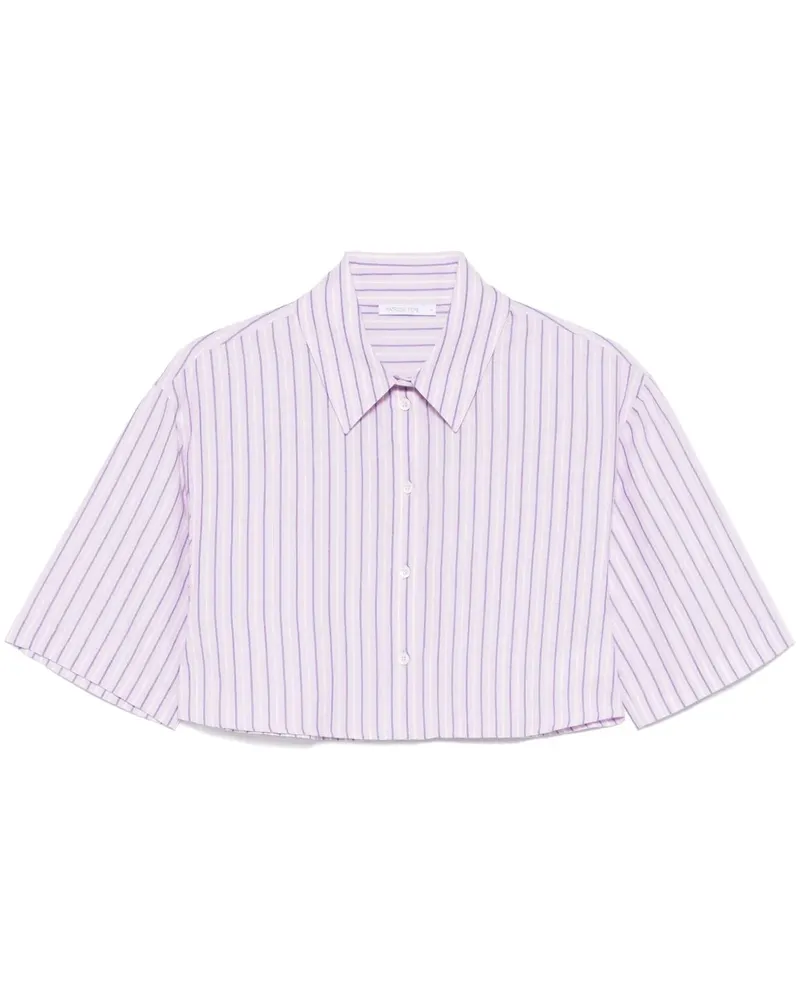 Patrizia Pepe Cropped-Hemd aus Baumwolle - Violett Violett