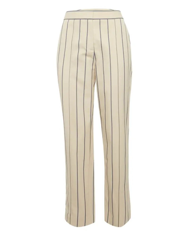 Victoria Beckham Gestreifte Gabardine-Hose - Nude Nude