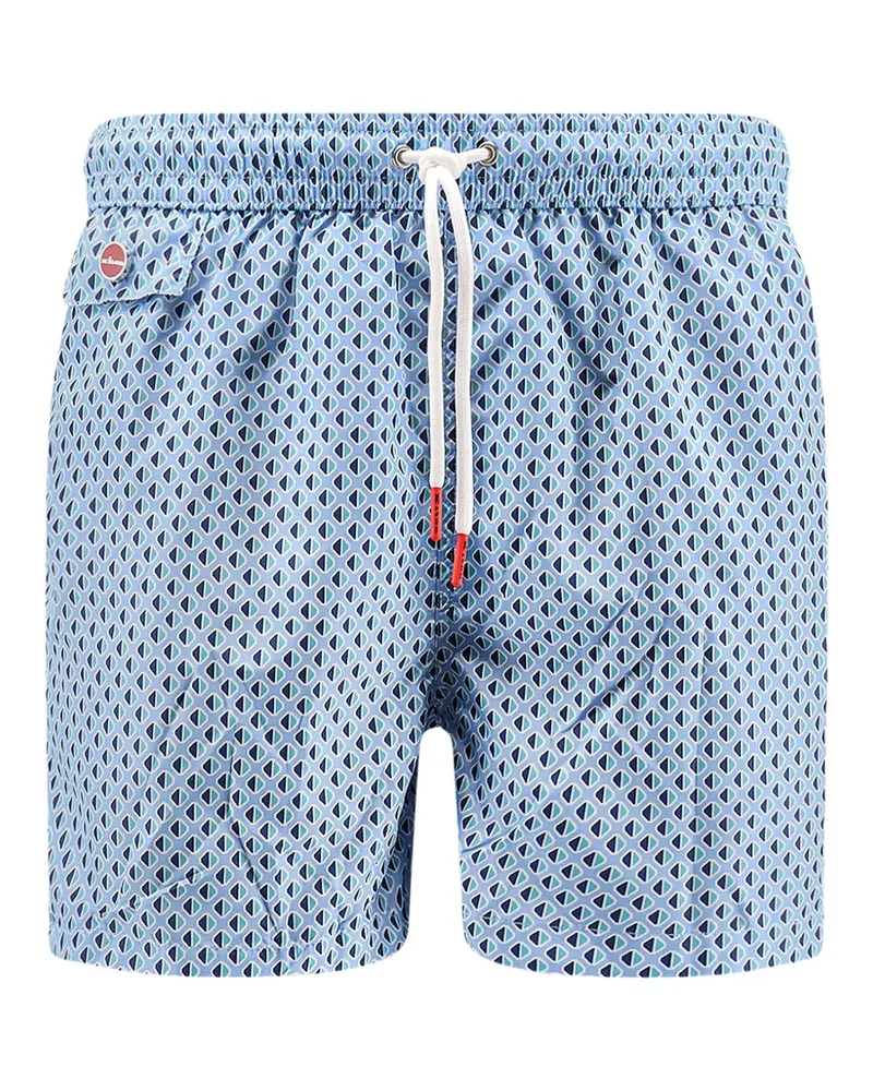 Kiton pocket patterned beachwear - Blau Blau
