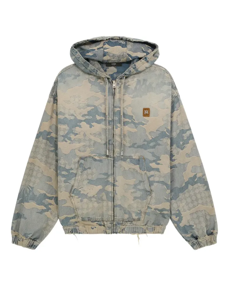 Amiri Hoodie aus Camo-Jacquard-Denim - Blau Blau