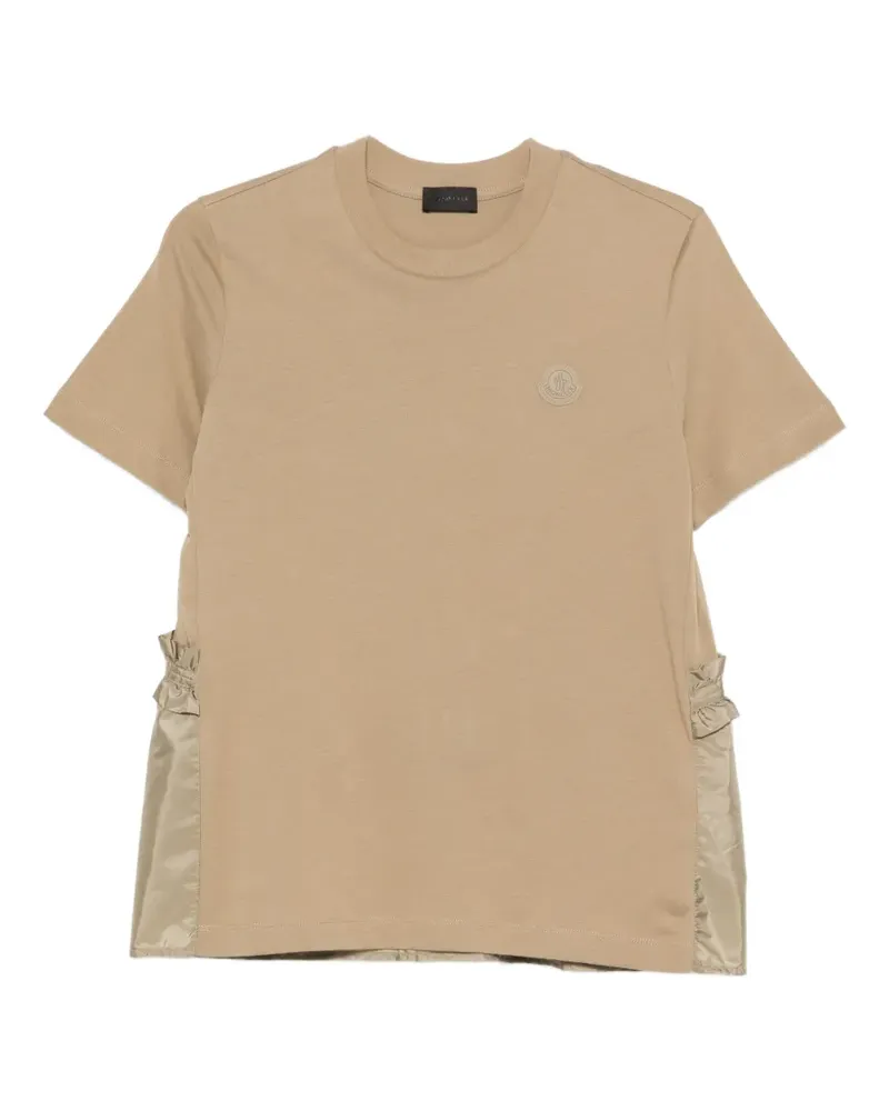 Moncler T-Shirt mit Logo-Patch - Nude Nude