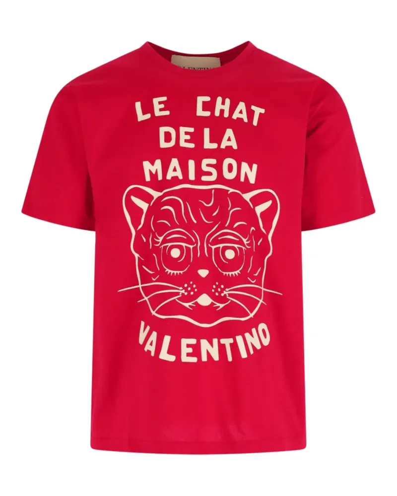 Valentino Garavani T-Shirt mit Le Chat de la Maison-Print - Rot Rot