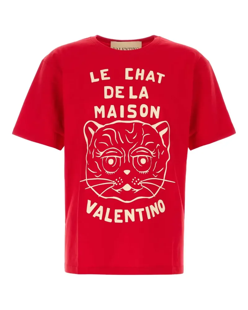 Valentino Garavani T-Shirt mit Chat de la Maison-Print - Rot Rot