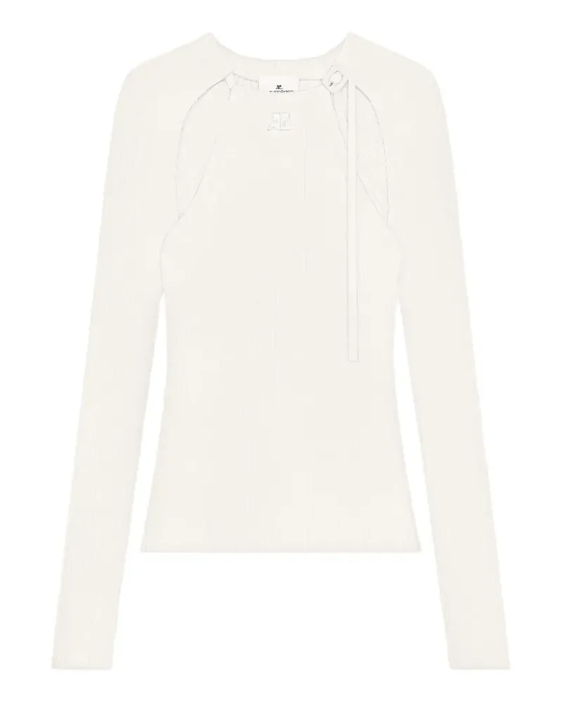 Courrèges Klassisches Langarmshirt - Weiß Weiß