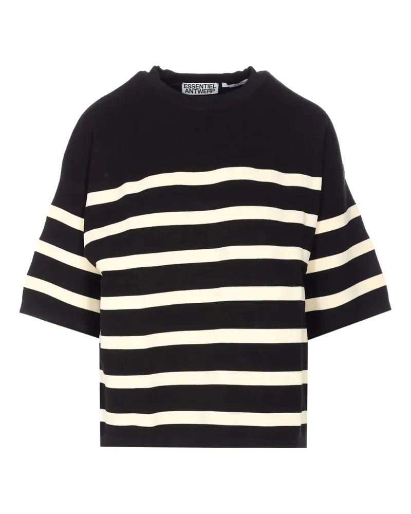 Essentiel Gestreiftes T-Shirt - Schwarz Schwarz