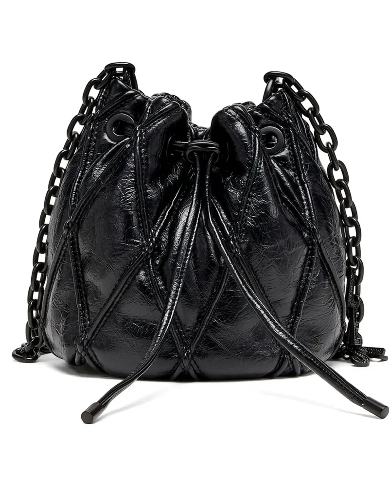 Diesel Charm-D Beuteltasche mit Rautensteppung - Schwarz Schwarz