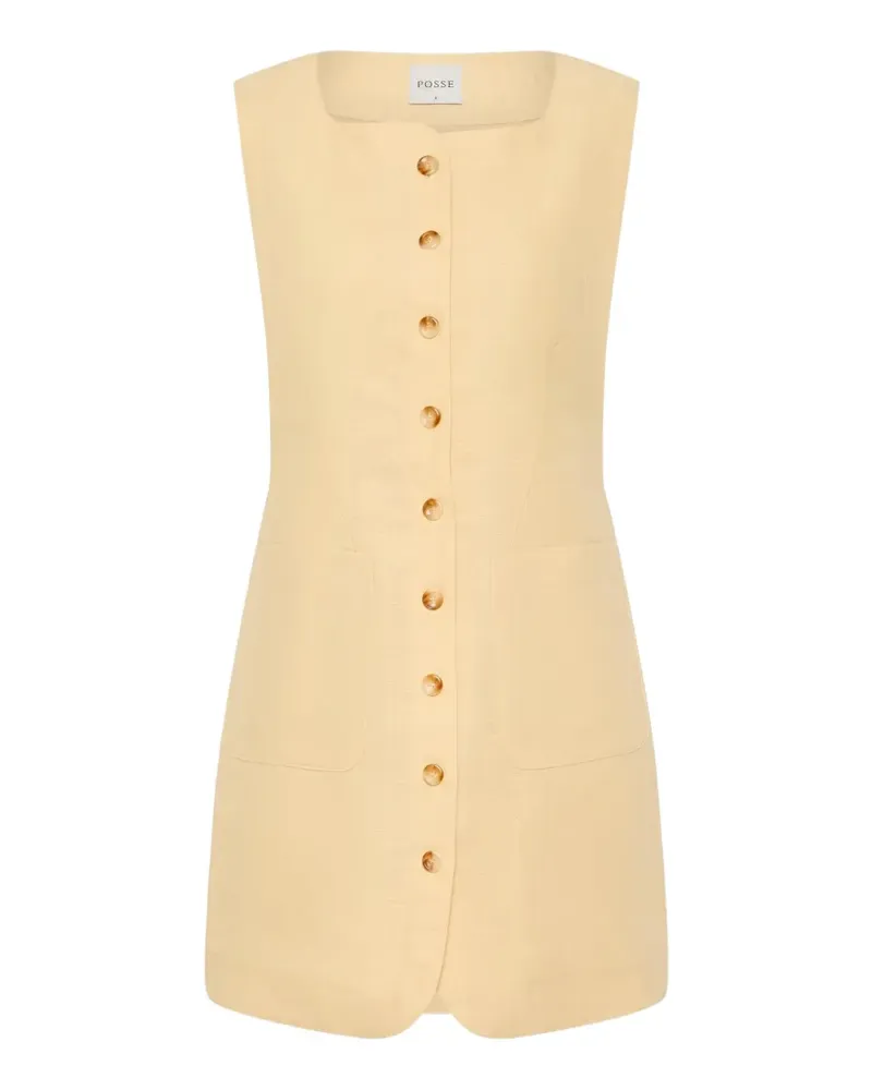 Posse Emma button-down mini dress - Gelb Gelb