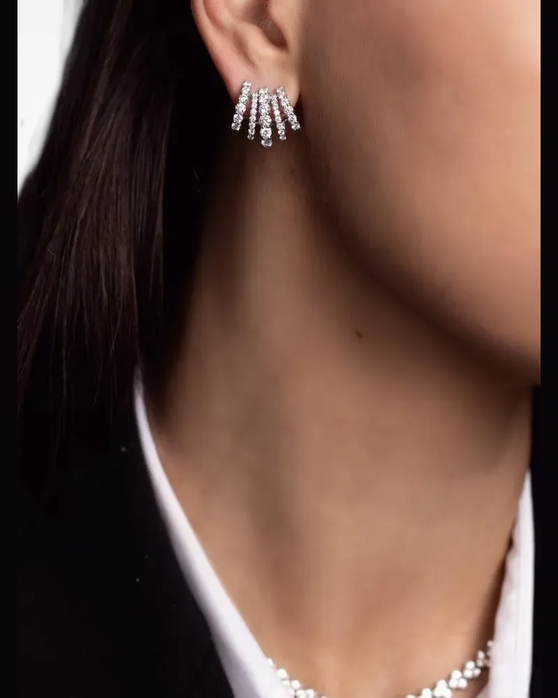 KWIAT five row ear cuff diamond earrings - Silber Silber