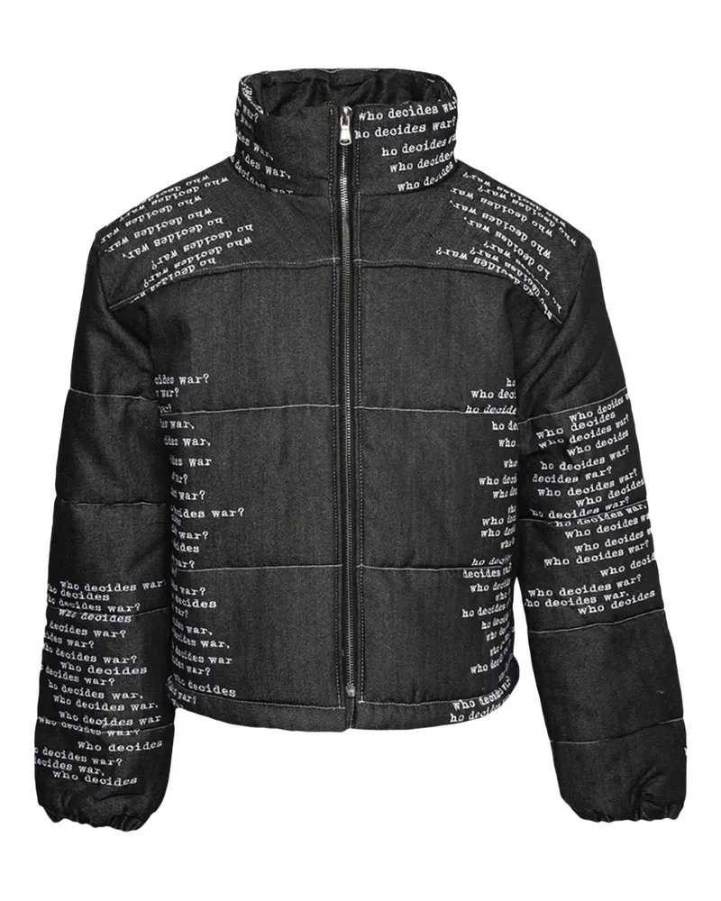 WHO DECIDES WAR Gesteppte Signature Scripture Jacke - Schwarz Schwarz