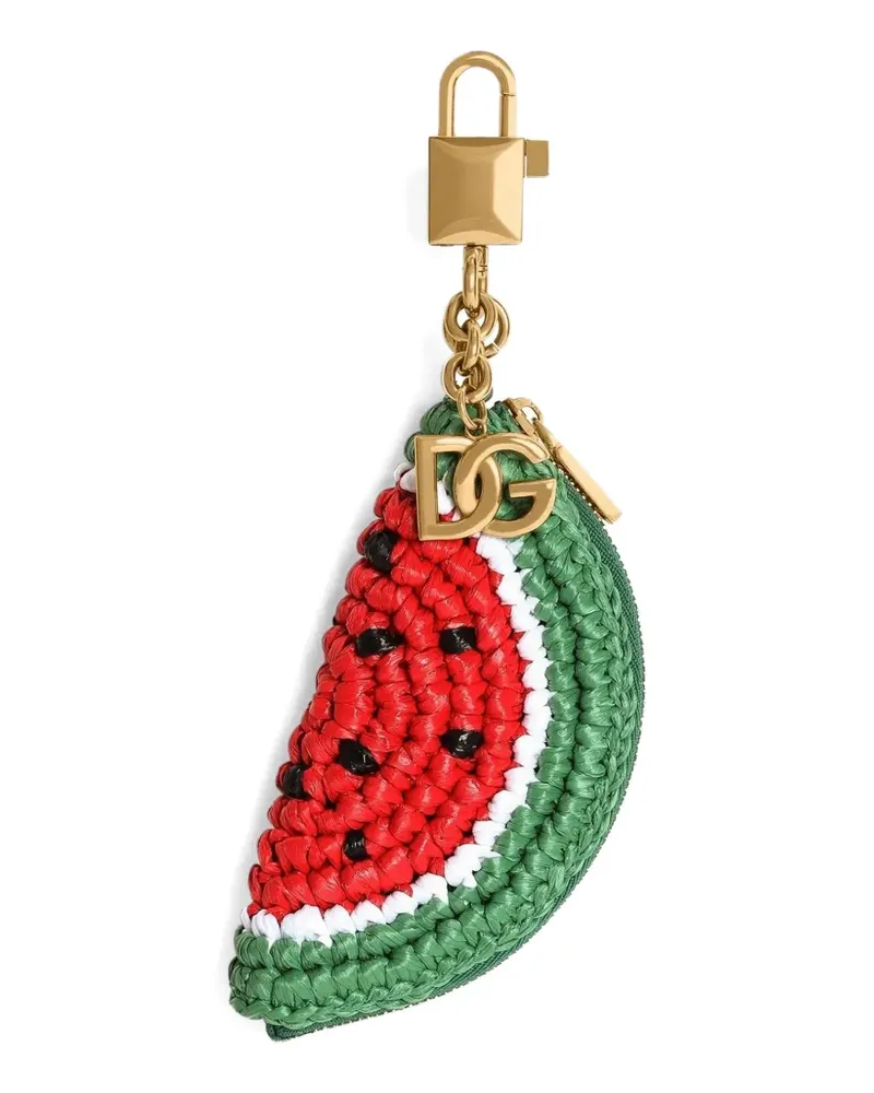 Dolce & Gabbana raffia charm key ring - Rot Rot