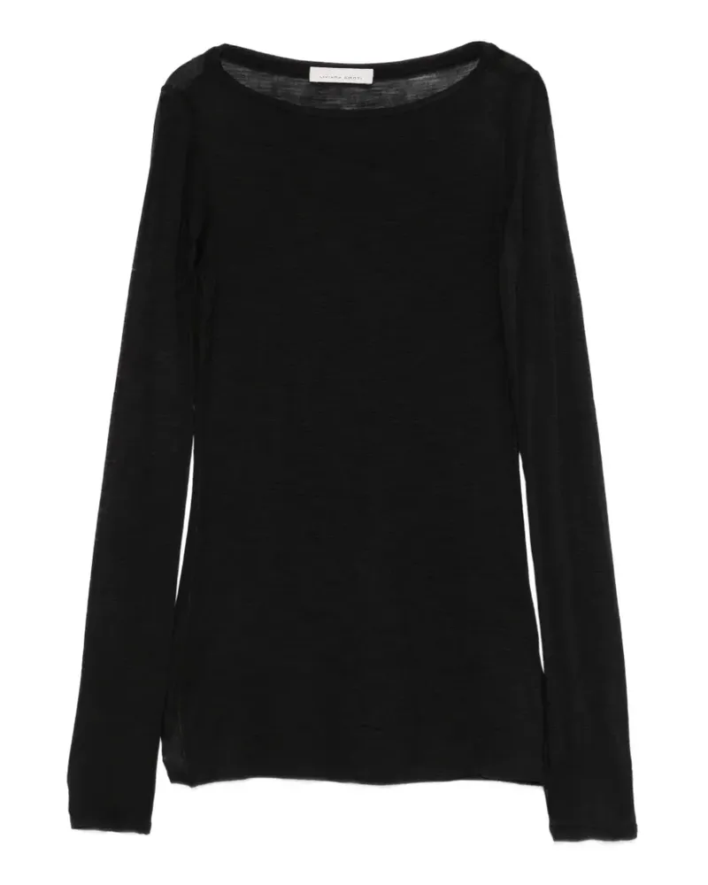 Liviana Conti T-Shirt mit U-Boot-Ausschnitt - Schwarz Schwarz
