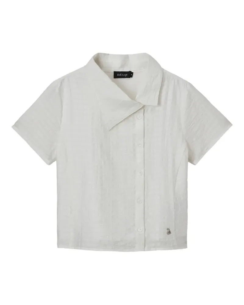 Tout a Coup Asymmetrisches Hemd mit Knitteroptik - Weiß Weiß