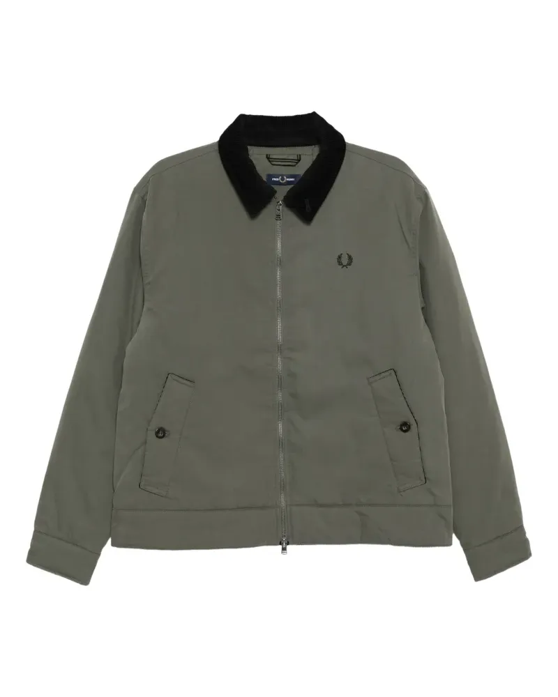 Fred Perry Gefütterte Jacke mit Cordkragen - Grün Grün