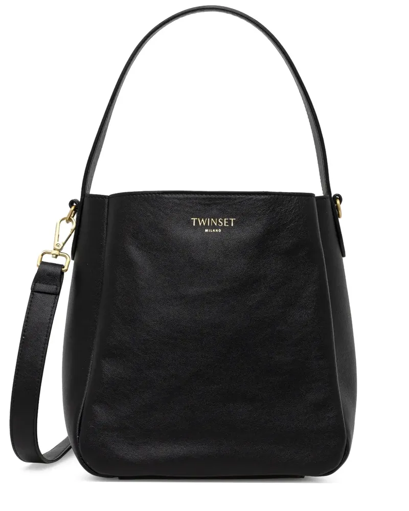 Twin-Set Handtasche mit Logo-Print - Schwarz Schwarz