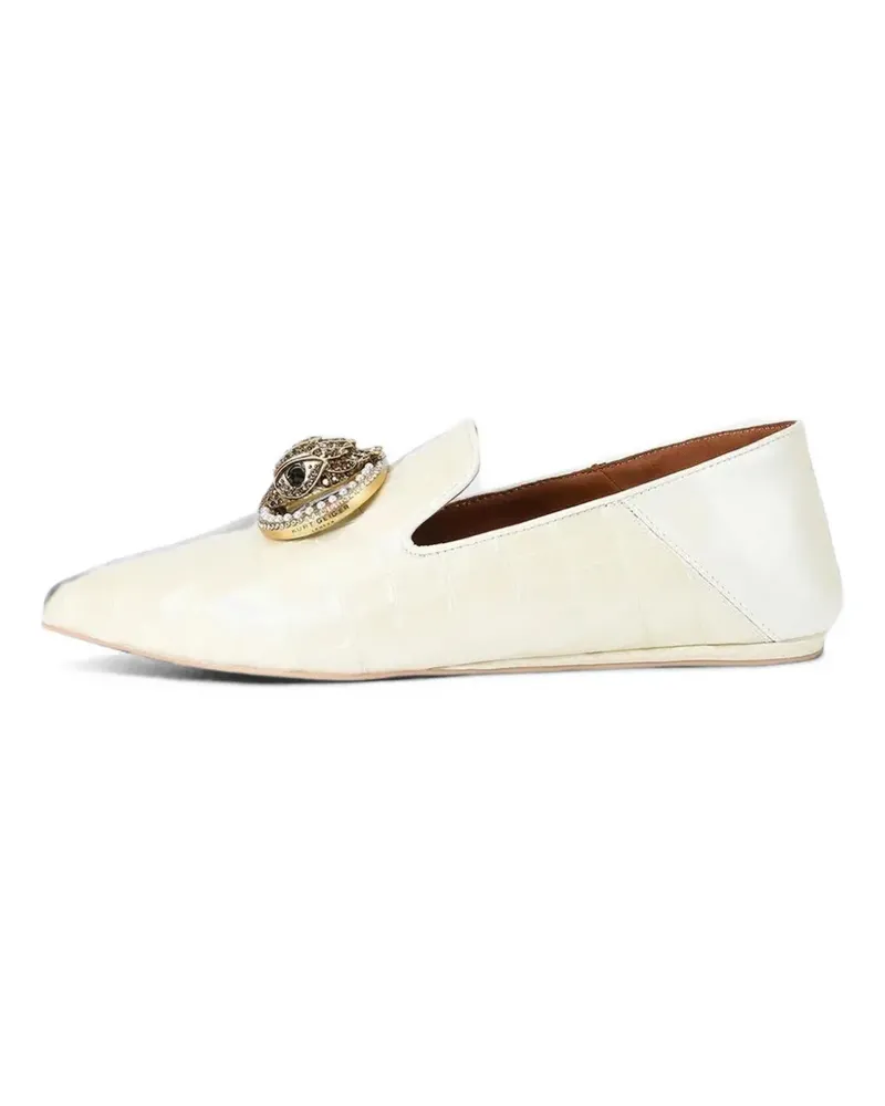 Kurt Geiger 225 Chelsea crocodile-effect pointed-toe loafers - Nude Nude