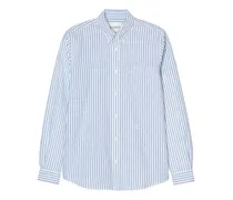 Gestreiftes Button-down-Hemd - Blau